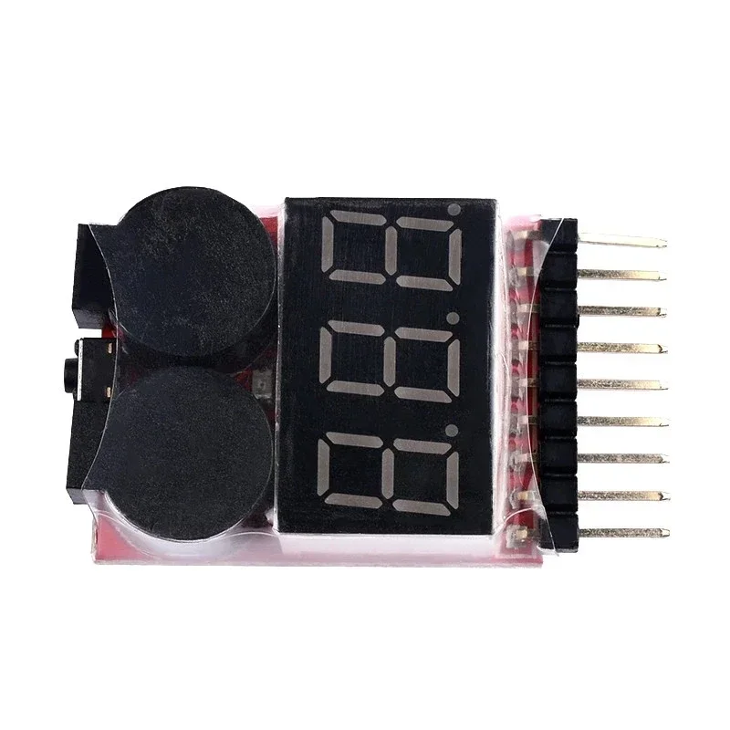5pcs 1-8S Lipo/Li-ion/Fe RC helicopter airplane boat etc Battery Voltage 2 IN1 Tester Low Voltage Buzzer Alarm
