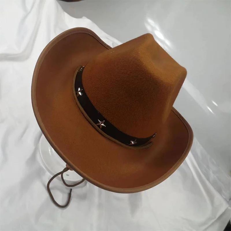 Five-pointed Star Rivet Western Cowboy Hat Bucket hats Outdoor Leisure Sunshade Fisherman Cap Revel Party Knight Hat 2023 New