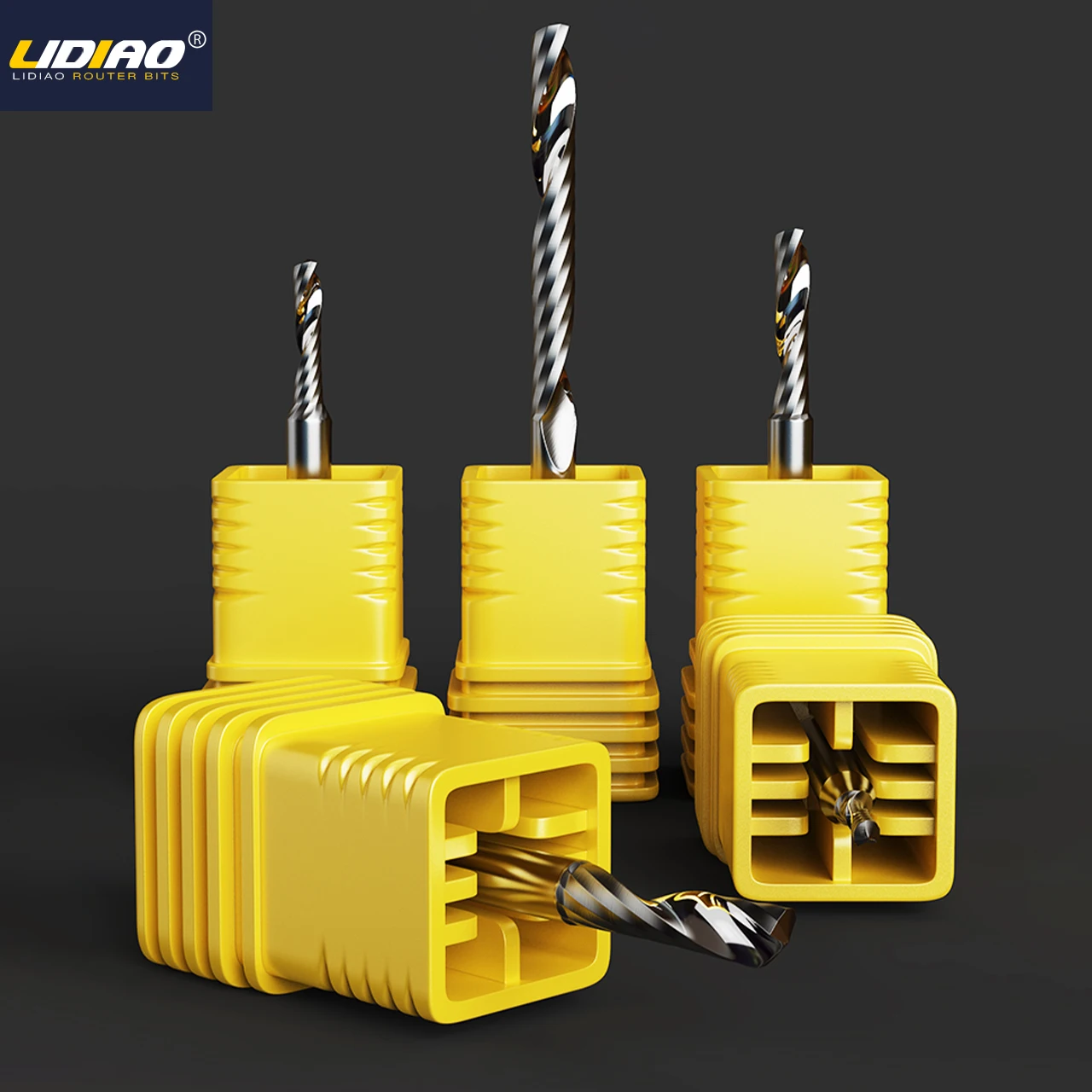 Imagem -03 - Lidiao Cnc End Mill Ferramentas Mecânicas Haste 3.175 mm Aço de Tungstênio Única Flauta Espiral Router Bits Fresa Corte Pvc Acryli