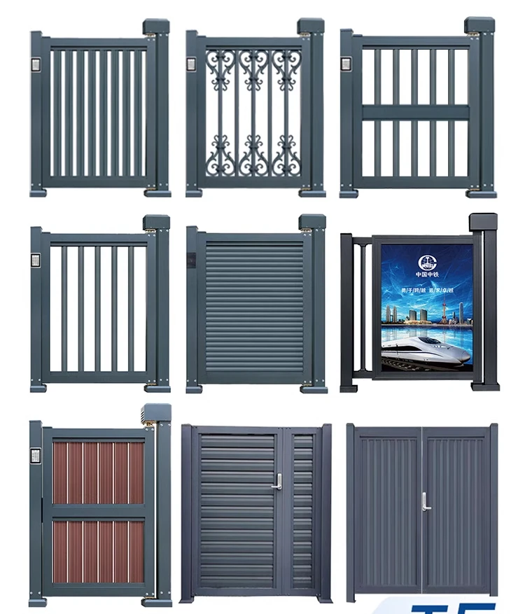 Villa courtyard garden gate aluminum alloy electric pedestrian passage face recognition custom advertising fence automatic door