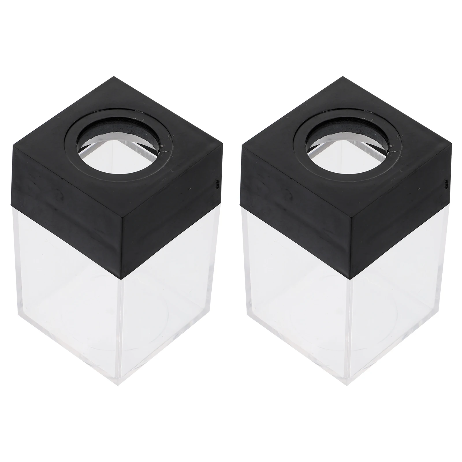 2pcs Square Macaron Color Storage Buckets Black Safe Material Desk Organization Paper Clip Holders Boxes