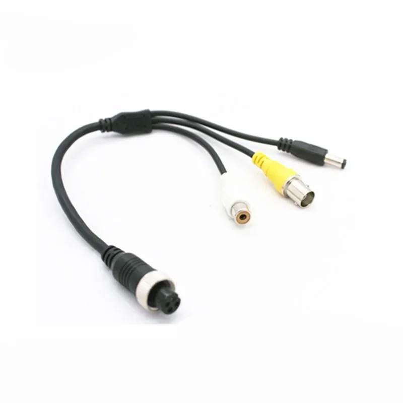 DC+BNC+RCA 4pin cable Aviation head to car BNC cable audio and video power cable