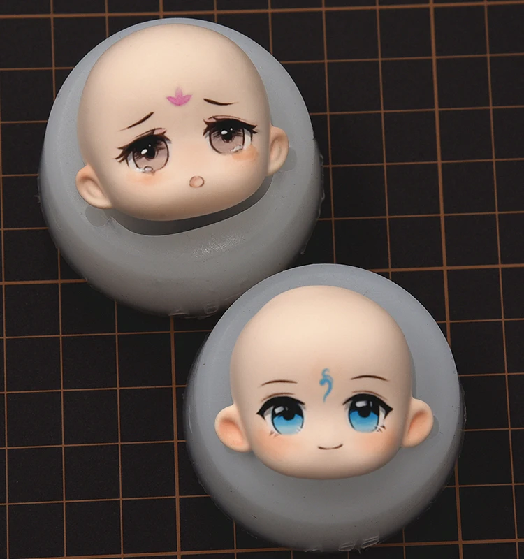 Polymer Clay Cute Q version Doll Face Hand Foot Silicone Mold Ultra light Clay Children Handmade Doll Face Palm  Silicone Mold