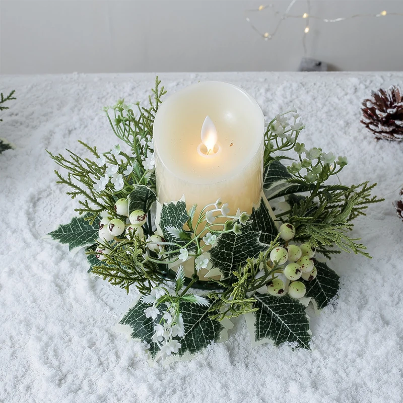 Weihnachts schmuck Kerzenhalter Kerzenhalter Kranz Herzstück künstliche Kirsche Tannenzapfen Girlande Neujahr Weihnachten Hochzeit Dekor