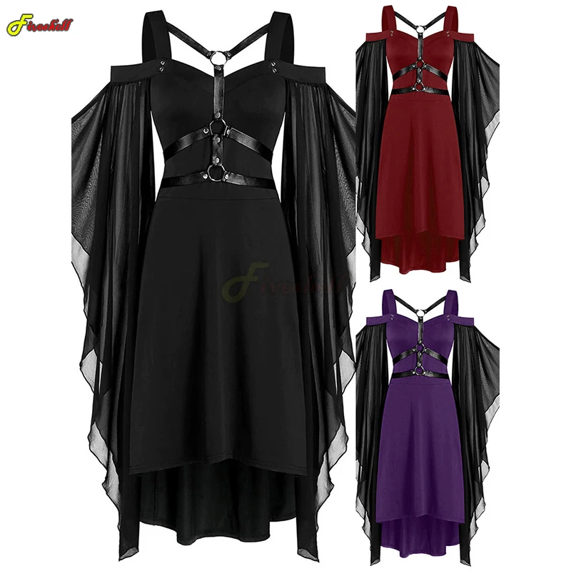 Medieval Cosplay Halloween Costumes for Women Carnival Witch Victorian Dress Women Gothic Retro Court Victoria Plus Size Dress