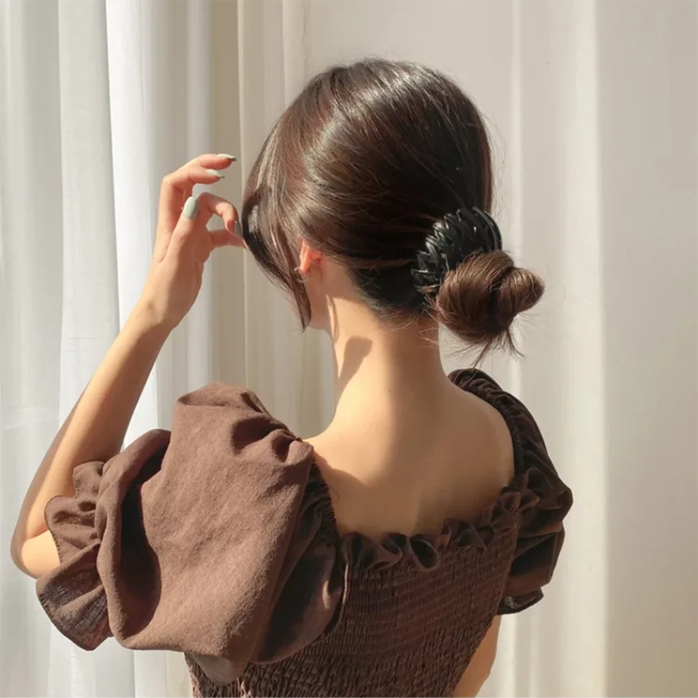 Pferdeschwanz Haar Ringe Clips Haar Clips Frauen Vogel Nest Geformt Haar Haarnadel Einfache Magie Faul Flechter Werkzeug Frauen Haar Zubehör – Detail 4