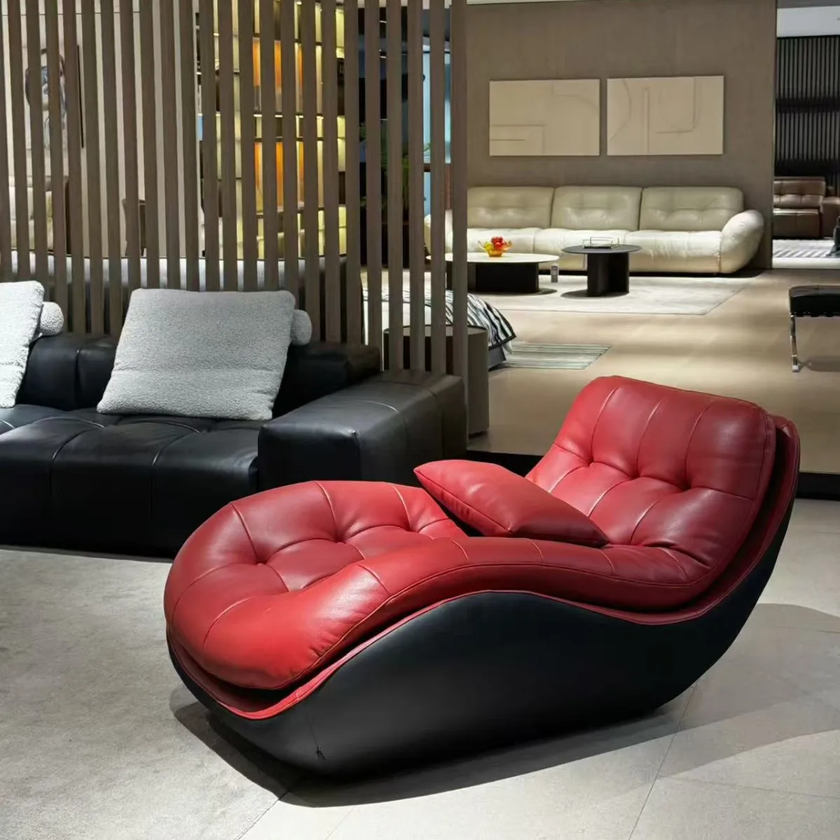 2025 tatami modern living room black fiberglass home recliner retro eggshell sofa eggshell recliner