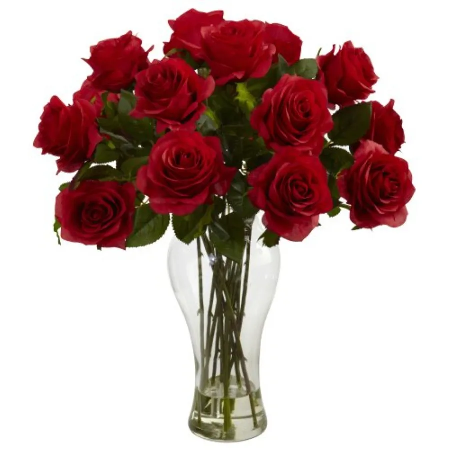 

Blooming Roses with Vase