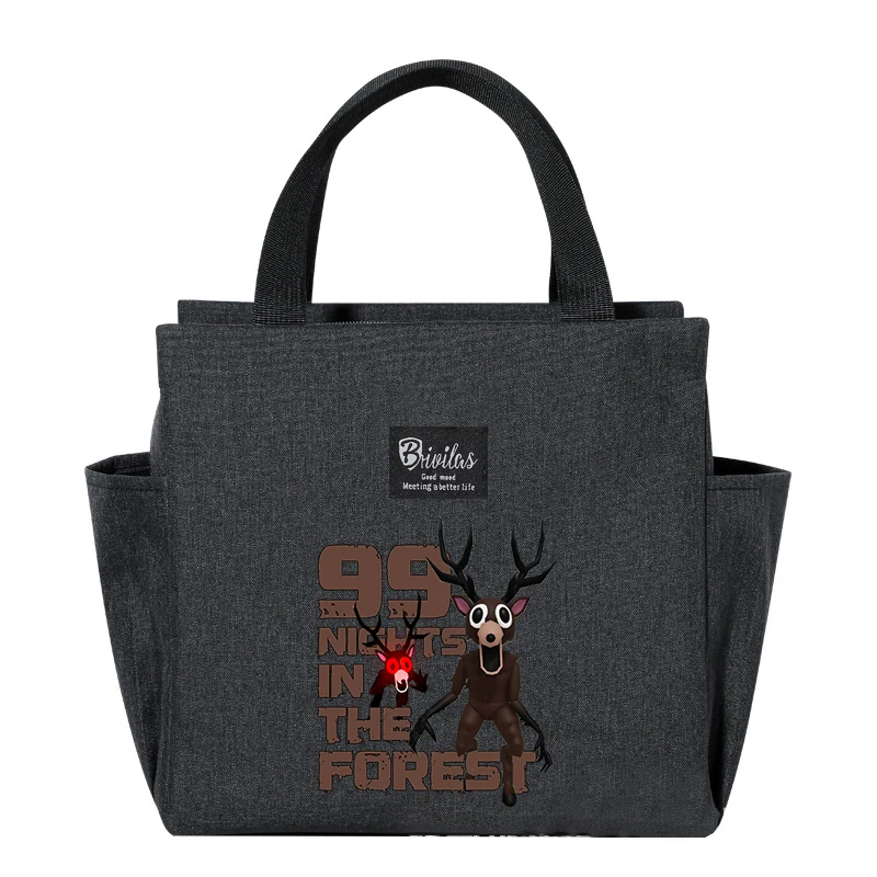 99 ليلة في الغابات حقيبة الغداء سعة كبيرة حقيبة يد محمولة أنيمي مطبوعة الألومنيوم احباط سميكة حقيبة معزولة هدية عيد ميلاد #3