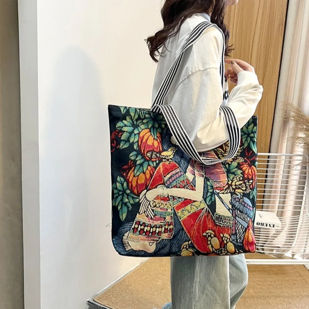 

Elephant Ethnic Style Handbag Women Shoulder Bags Storage Bag Tote Bag