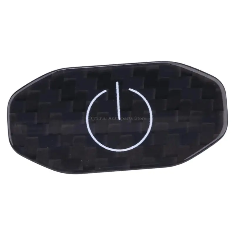  Start Area Decoration for 2024-2026 Model, Carbon Fiber Push Button Cover with Adhesive Backing and Centered Power Symbol