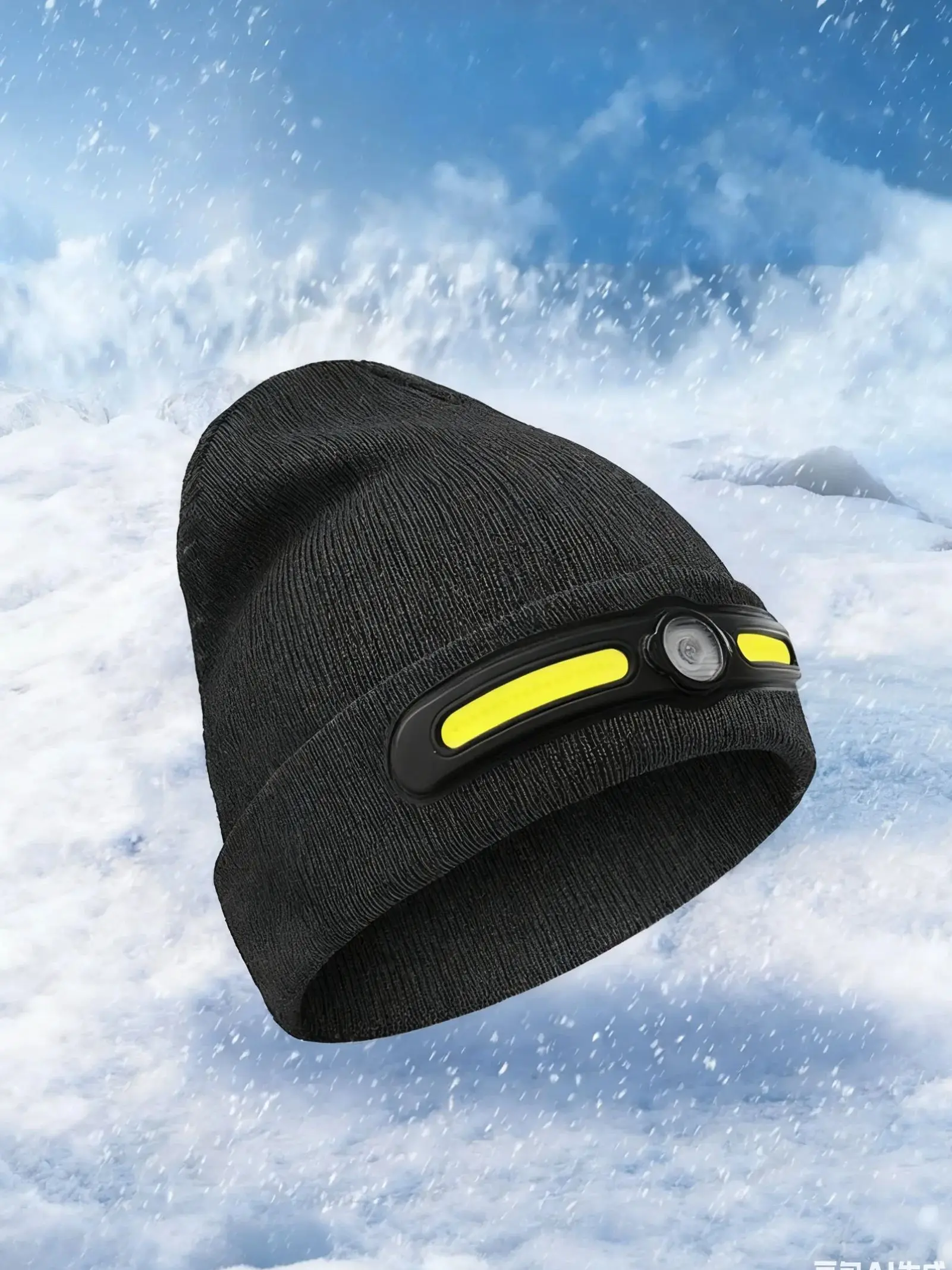 AliExpress Cycling Hat Type-C Rechargeable XPE Headlamp Hat Winter Knitted Night Light Helmet Warning Light Christmas Halloween Gift
