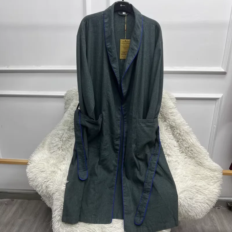 Camisolas para homens roupões de seda linho mistura robe casal feminino robe primavera outono solto conforto pijamas
