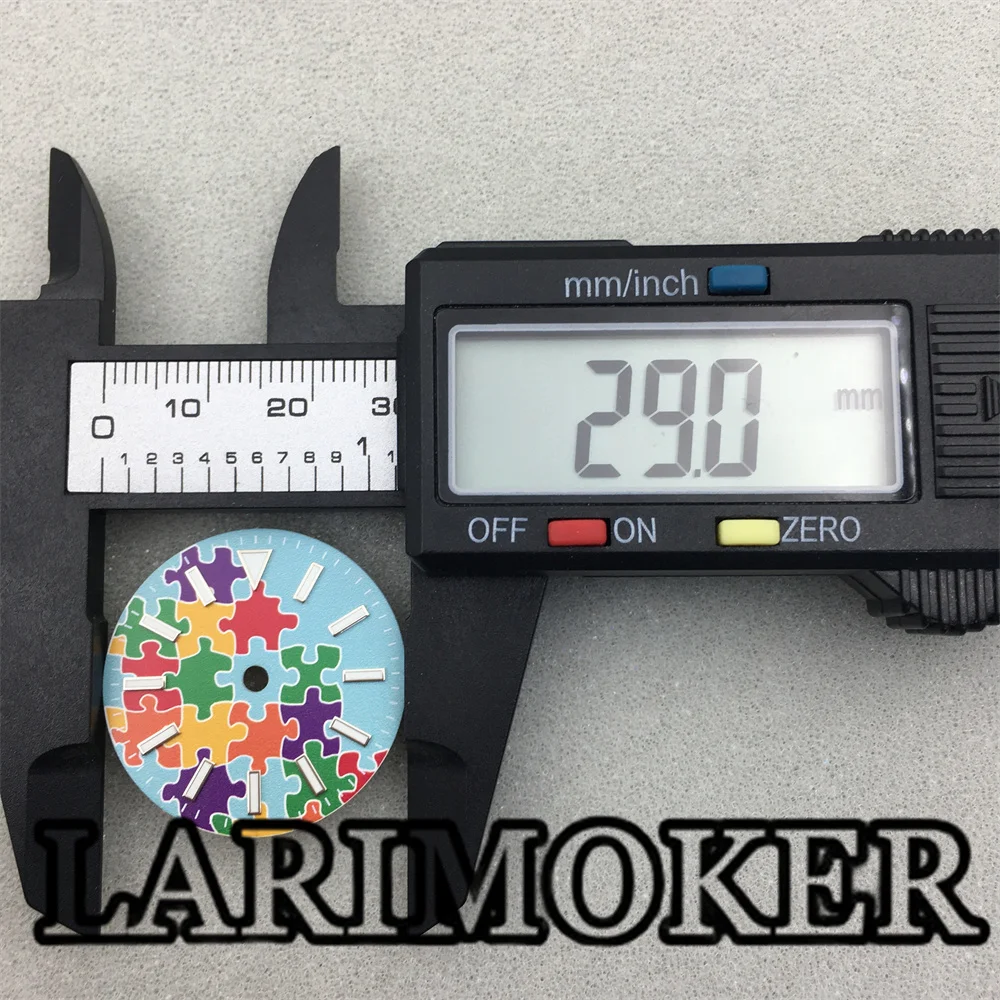 LARIMOKER 29mm Dial Blue Dial With Blue Hand C3 Green Luminous Fit NH34 Movement Watch parts replacement Watch dial
