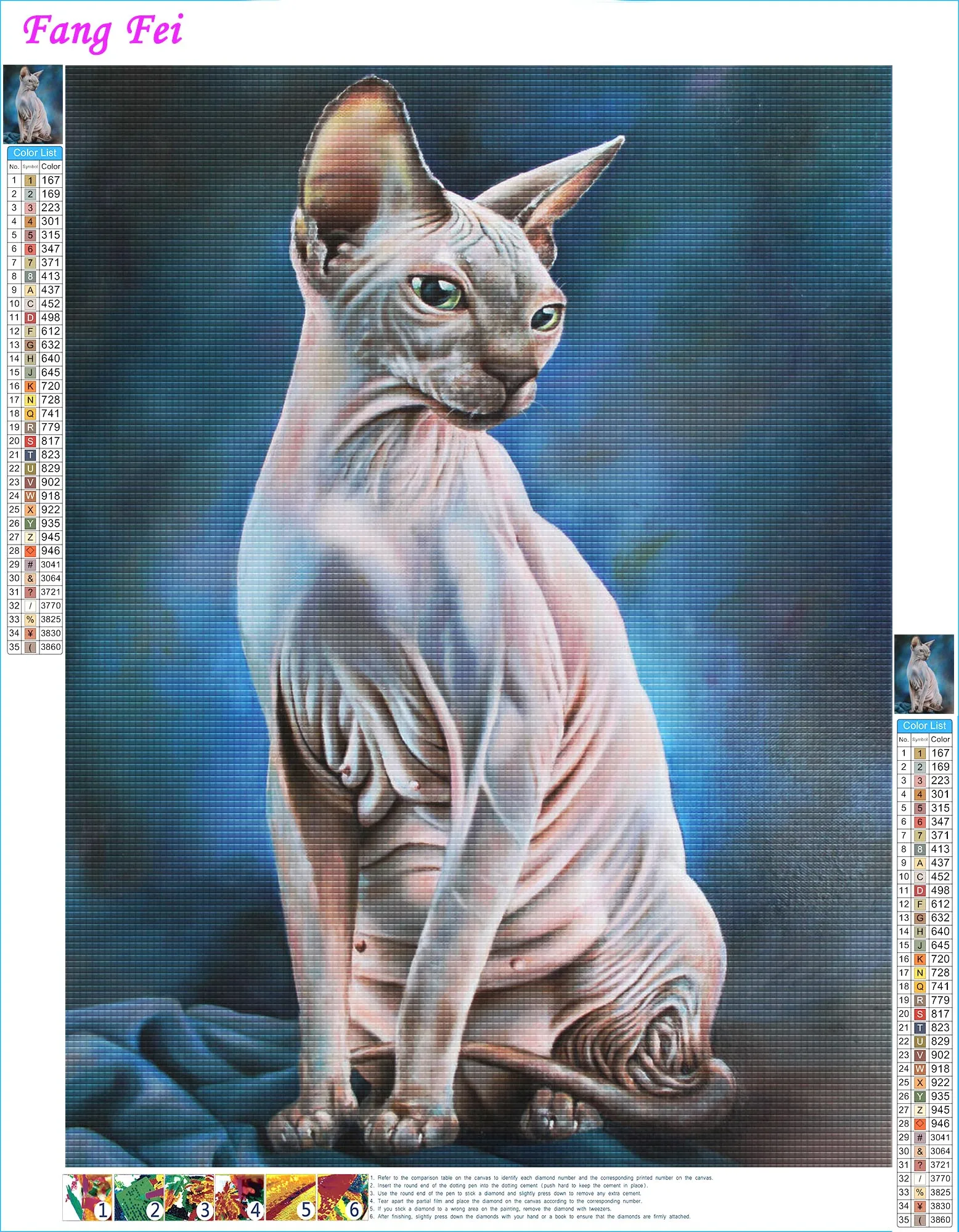 5D Sphynx Cat Diamond Rhinestones Painting Accessories Cute Pets Animal Images Cross Stitch Embroidery Picture Mosaic Home Decor