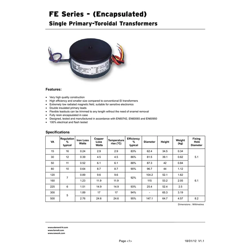 50W Sealed Toroidal Transformer Compatible with NORATEL, Multi Dual Output Voltage: 9V/15V/18V/25V, For DIY Power Amp