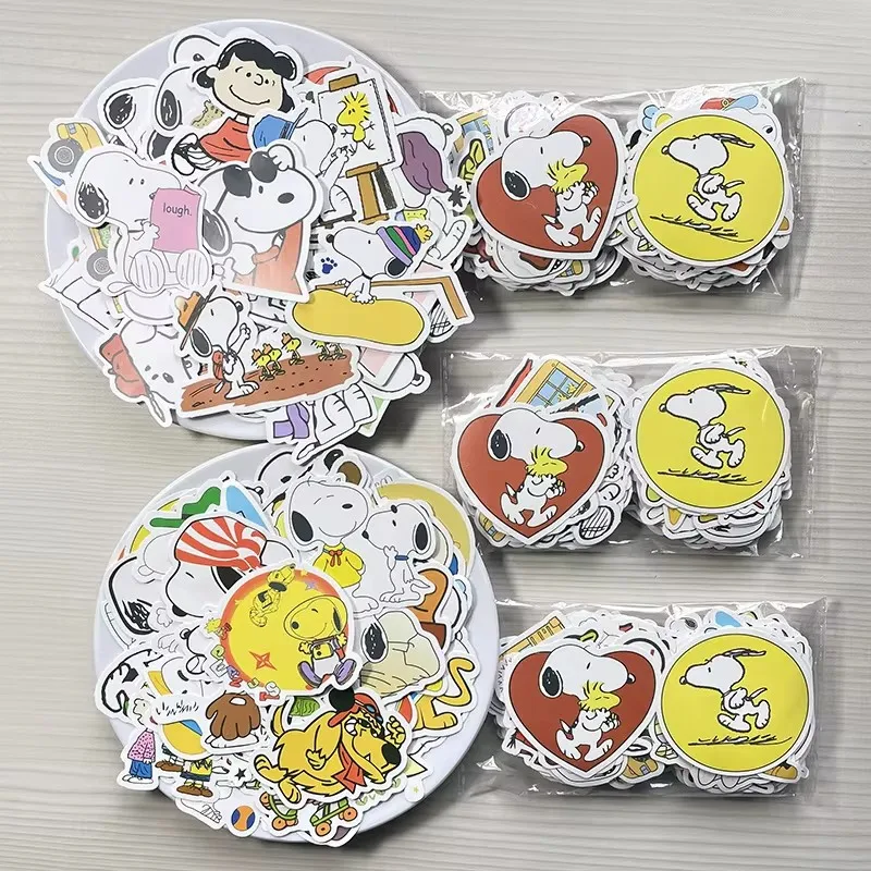 100/200pcs anime Snoopy stationery stickers cute cartoon student stationery notebook diy decoration expression graffiti stickers