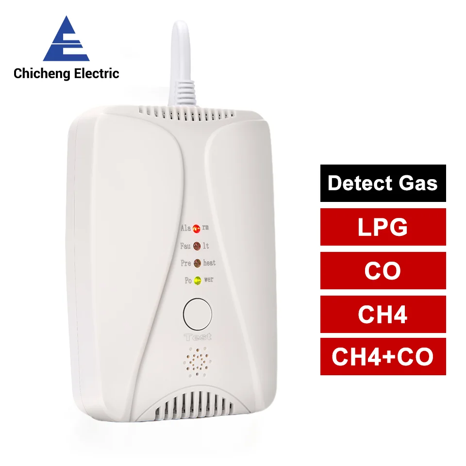 

HD2000 Gas Detectors Carbon Monoxide Detectors Natural Gas Leak Detector For Home Sound & Light Alarm Connectable Solenoid Valve