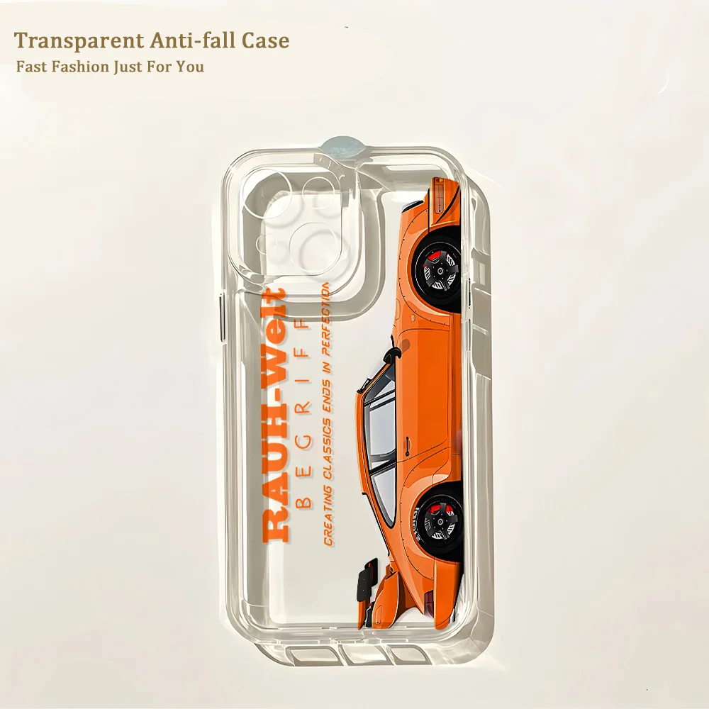Mode JDM Auto Telefon Fall Für iPhone 16 16e 15 14 13 12 11 Mini Pro Max X XR XSMax 7 8 Plus Transparent Weiche TPU Zurück Abdeckung – Detail 13