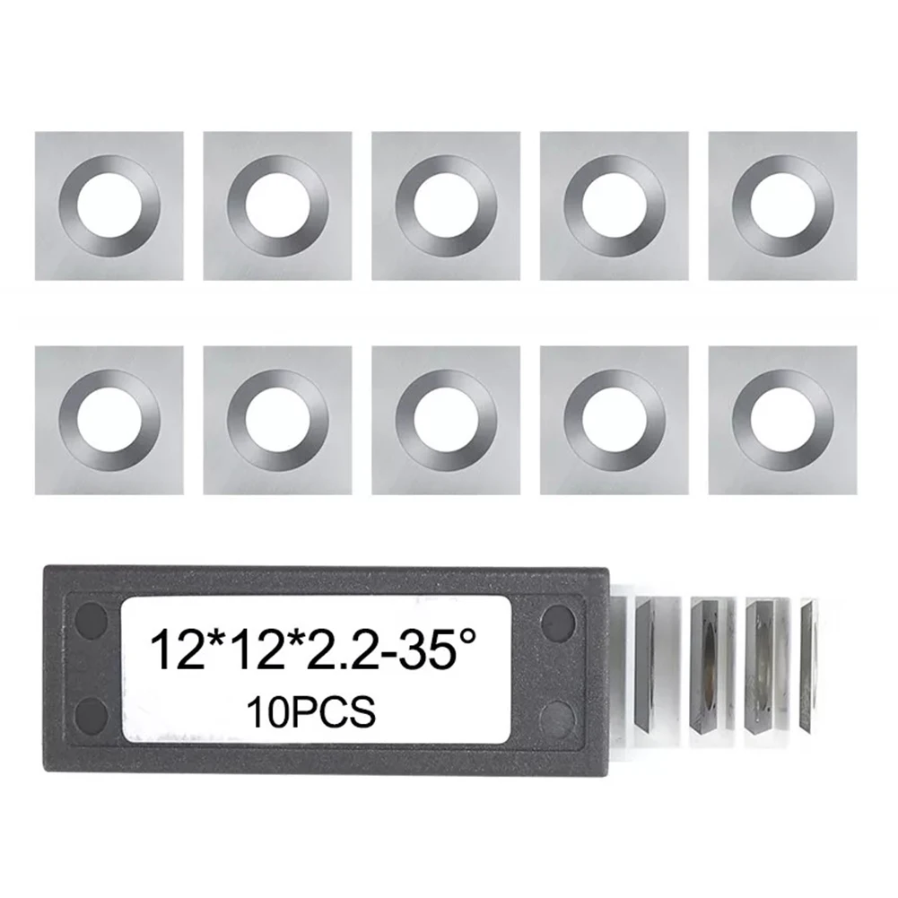 10Pcs 12mm Square Corners Carbide Inserts 4 Edges 12x12x2.2mm 35 Degree Cutting Angle Wood Turning Tools