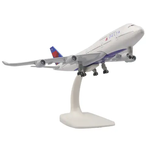 1/300 Scale 20cm Metal Aircraft Replica Delta B747 Alloy Plane Model Aviation Diecast Souvenir  Kids Toys Collection Display