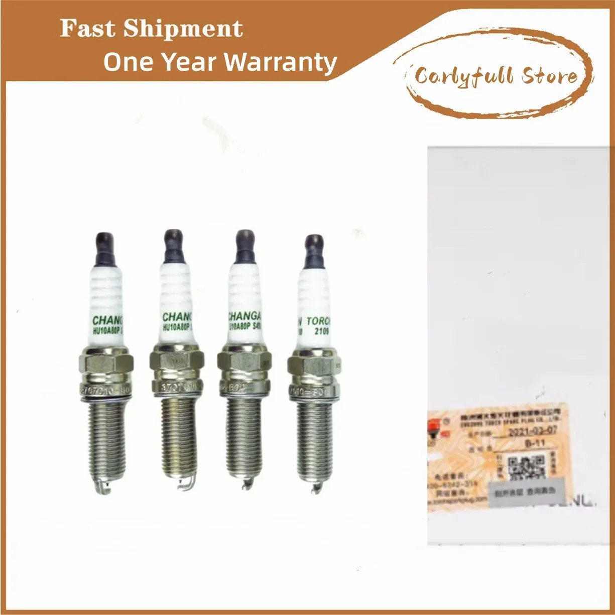 

4pcs /set Original Spark Plug 3707010-B04 For CHANGAN CS35 Plus 1.6L Eado