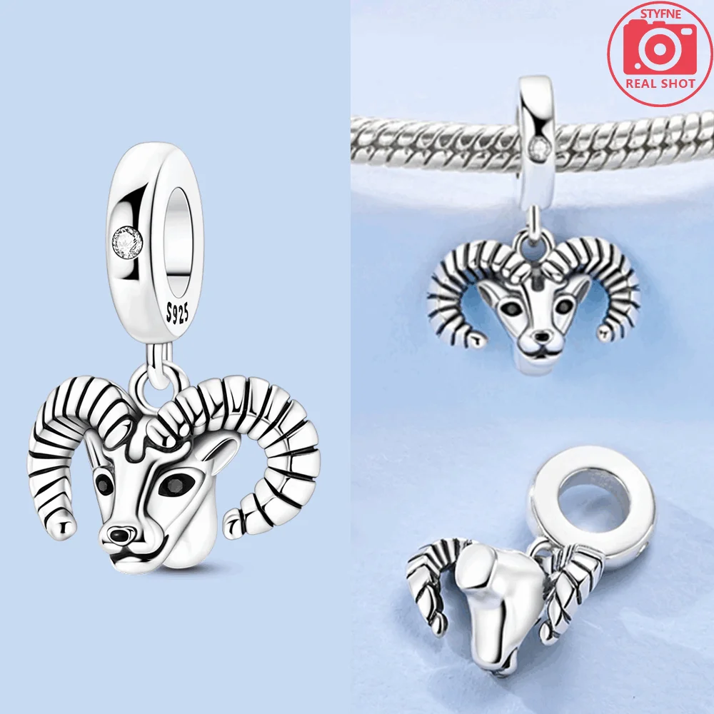 

Charms Plata 925 Curlhorn Ram Beads Fit Original 925 Bracelets Charms for Women Jewelry Making Gifts