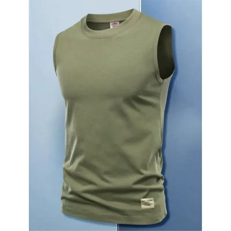 Men's Sleeveless Tank Tops,Big and Tall Cotton Plus Size Workout Sleeveless Tee Shirts Crew Neck Muscle Shirts XL-5XL