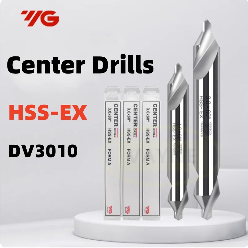 1pcs YG DV3010 HSS-EX Center Drills Bits 60 Degree Countersinks Angle Metal Drill Bit 1mm 1.5mm 2mm 2.5mm 3mm  4mm 5mm