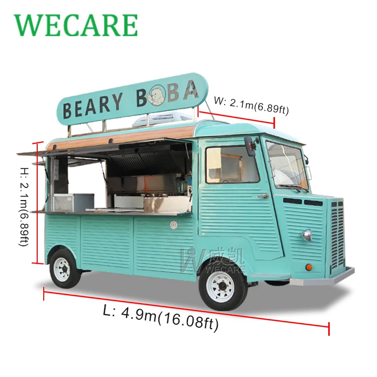 WECARE Street Multifunctional Electric Fast Food Truck Mobile Hot Dog Food Cart Snack Food Trailer With Full Kitchen For Sale