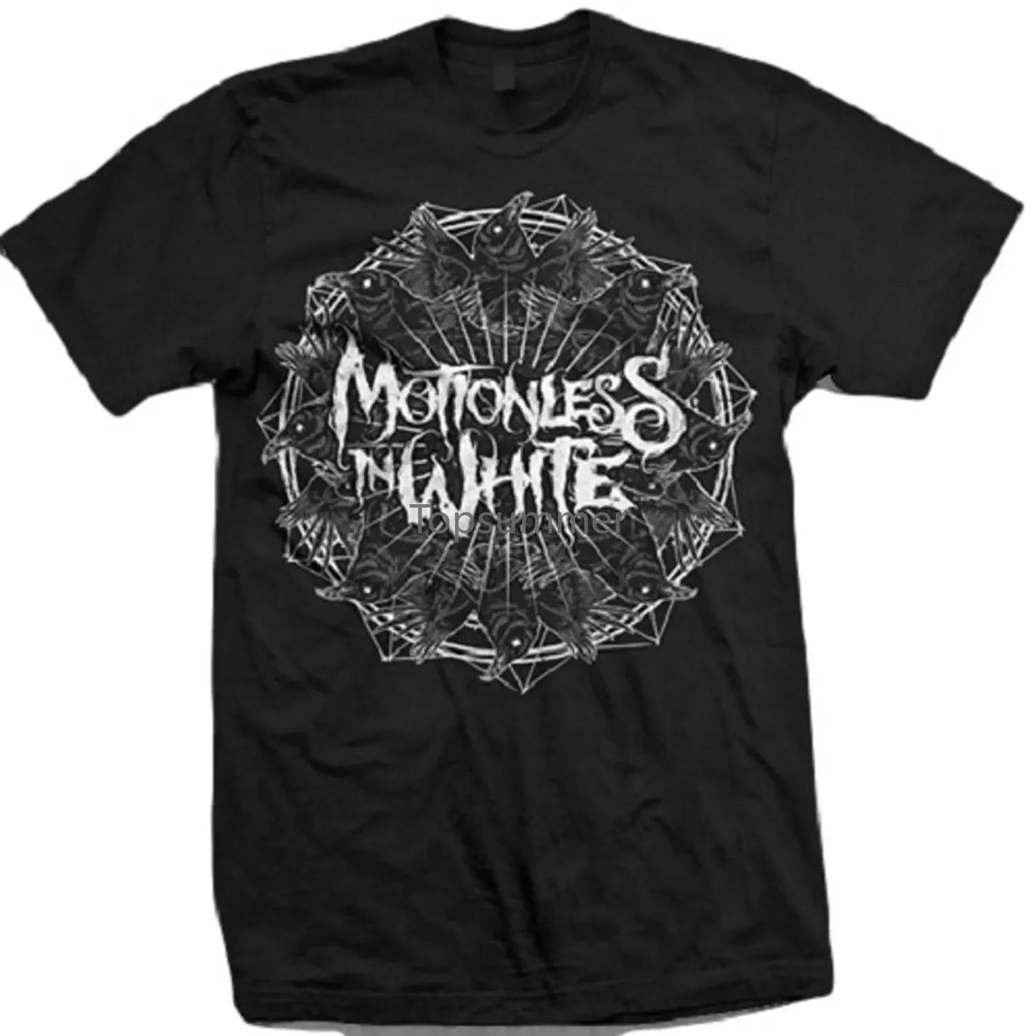 Men T Shirt Motionless In White Crows Black T-Shirt Novelty Tshirt Women