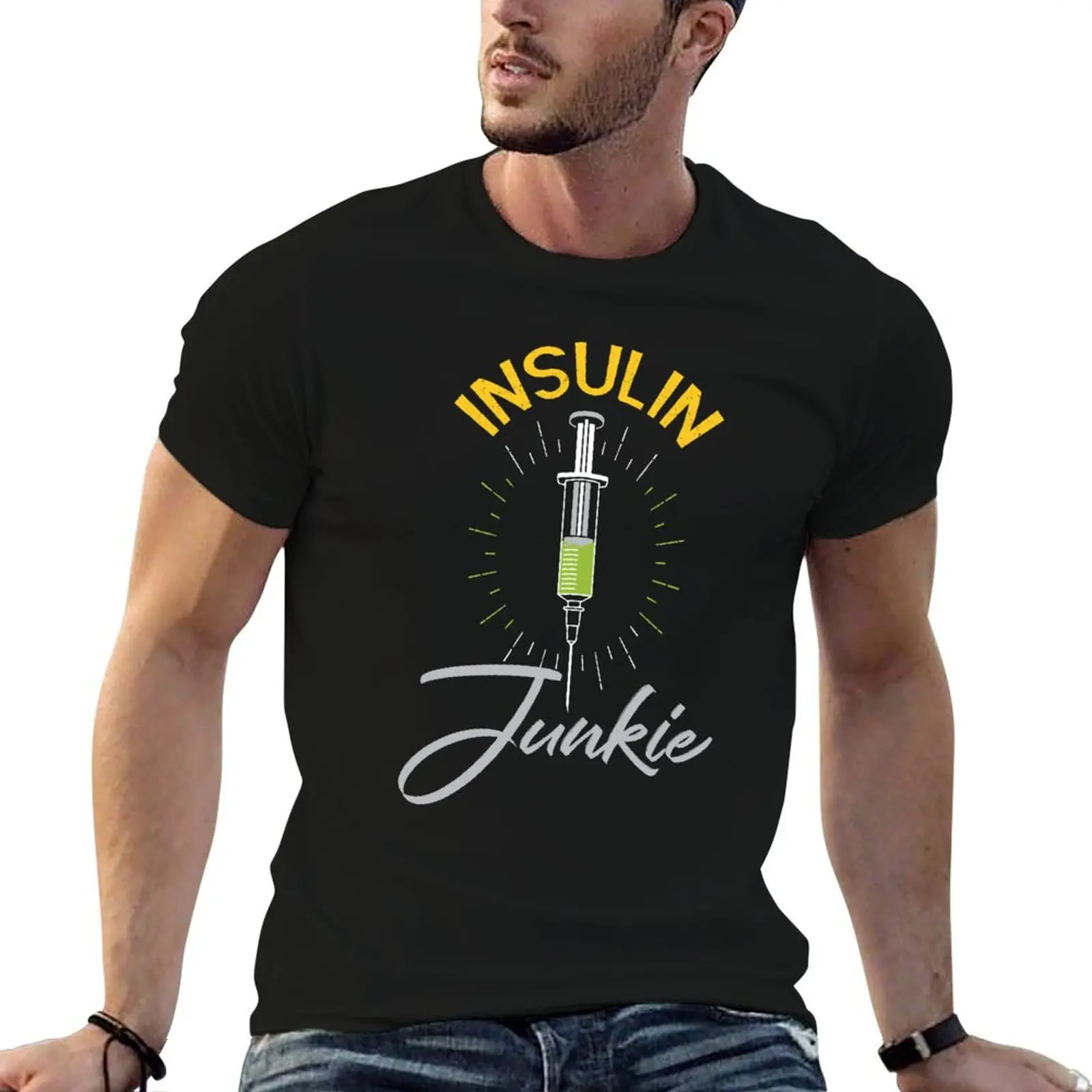 

Insulin junkie T-Shirt vintage anime shirt vintage clothes mens champion t shirts