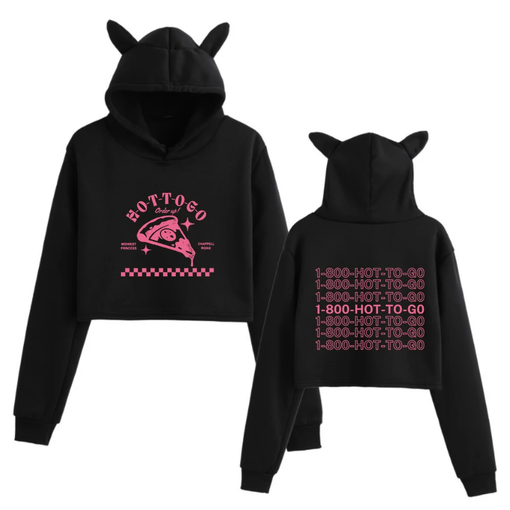 Chappell Roan Hot To Go 2024 Music Fans Gift Long Sleeve Printing Girls Fashion Cat Ears Hoodie Regular Clothing