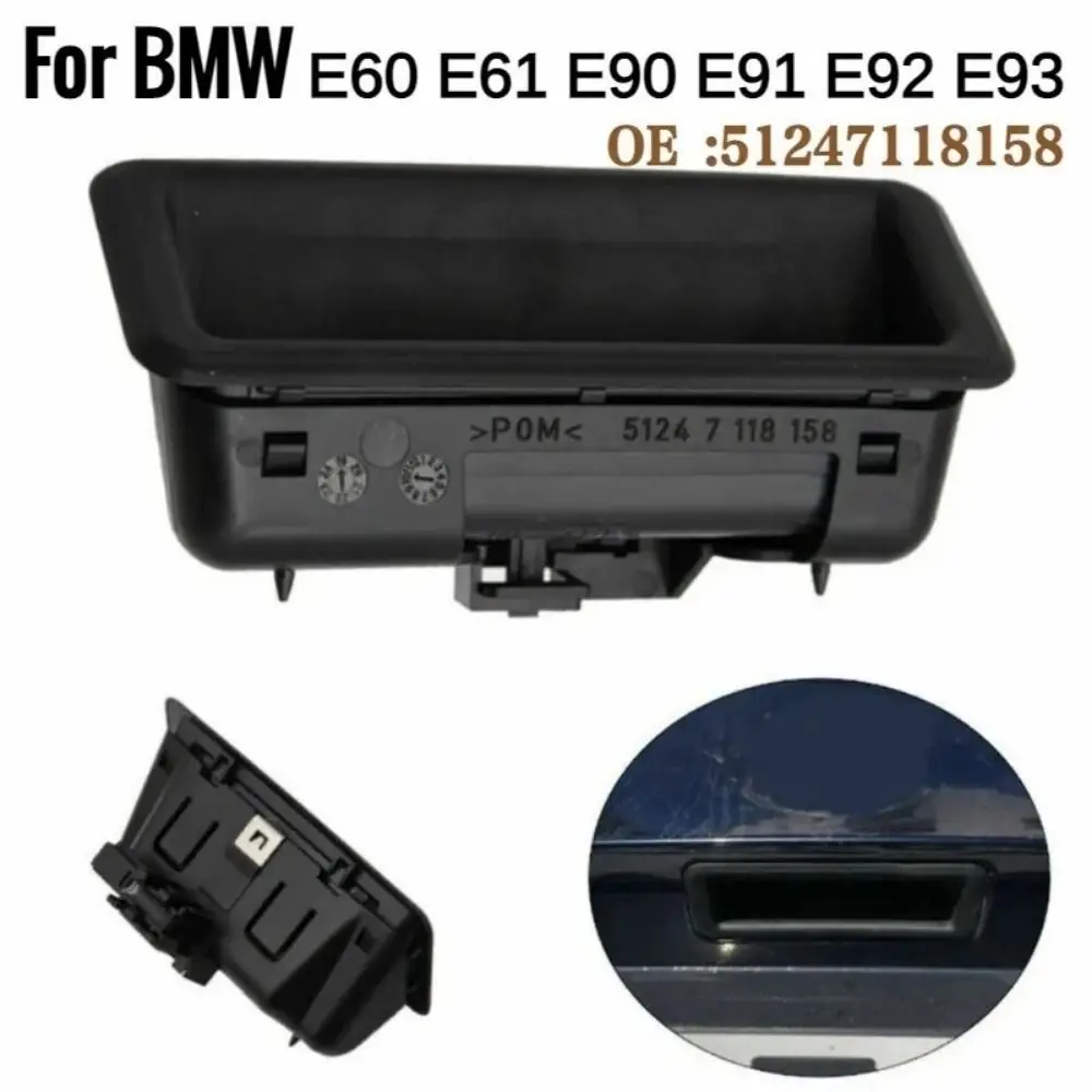 Black Car Rear Door Boot Switch Upgraded Abs Trunk Handle for BMW 1/3/5/X1/X5/X6 Series E60-61 E70-71 E82 E84 E88 E90-93