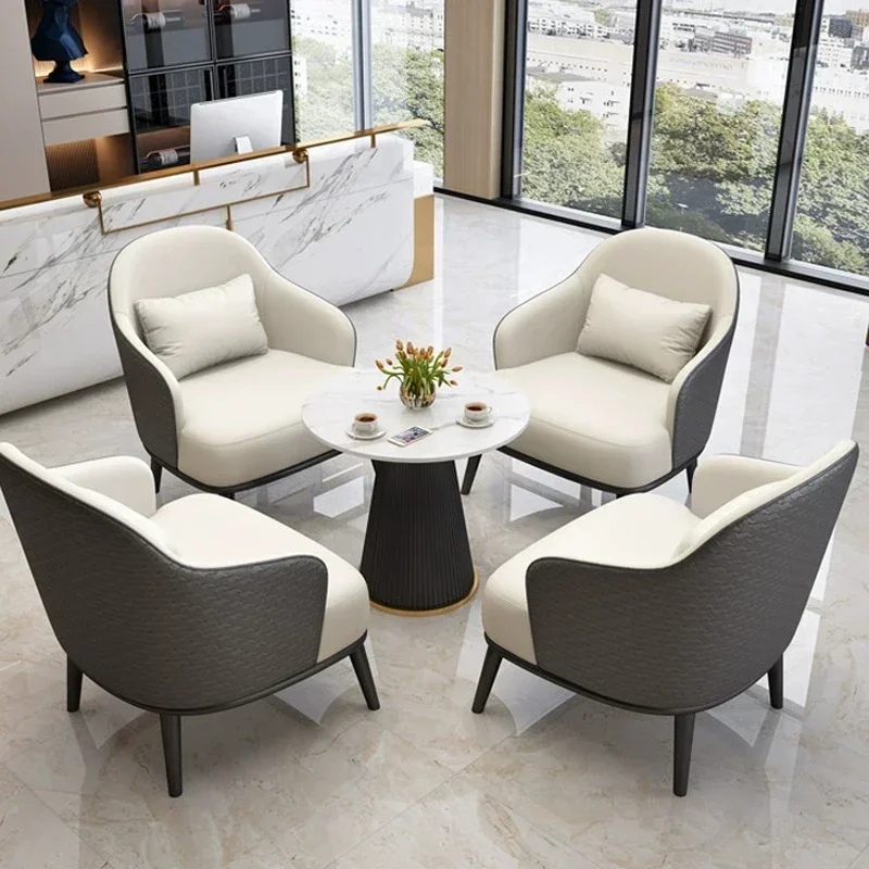 l # Nordic design metal frame lounge chair Hotel bedroom Home furniture modern luxury leather leisure armchair for living room