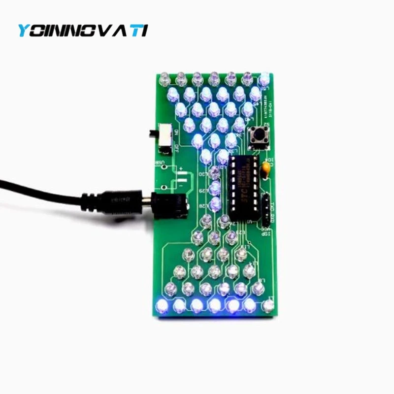 LED Electronic Hourglass DIY Electronic Kit 5V Light-emitting Diode Fun Welding Electronic DIY Skills Training Accessories