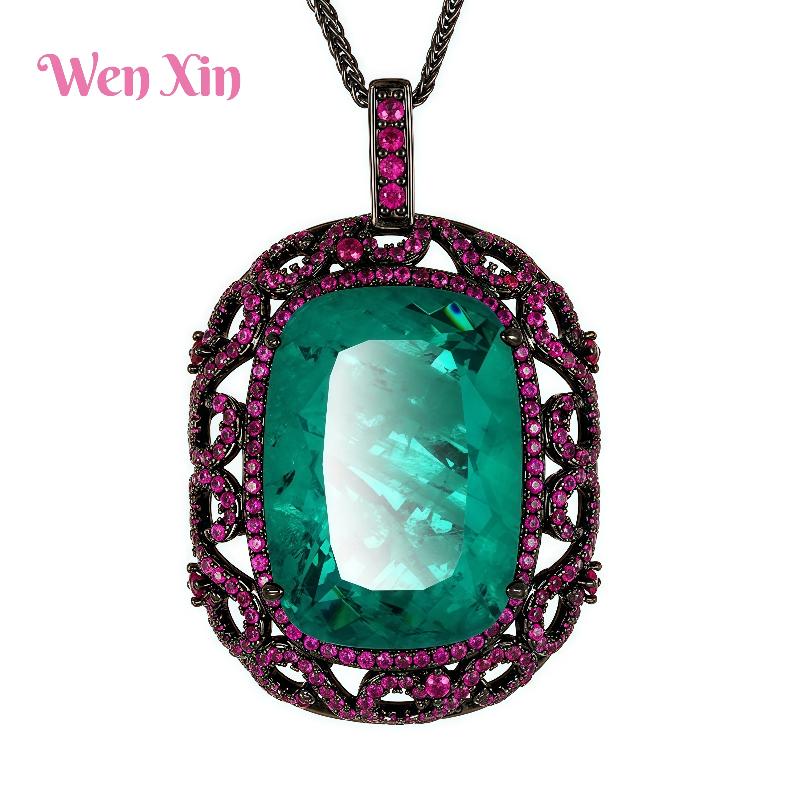 

WENXIN Brand MUSHAN MCT NewBlack gold pendant necklace Necklace Jewelry Party Necklace Pendant Fashion Certificated Jewelry