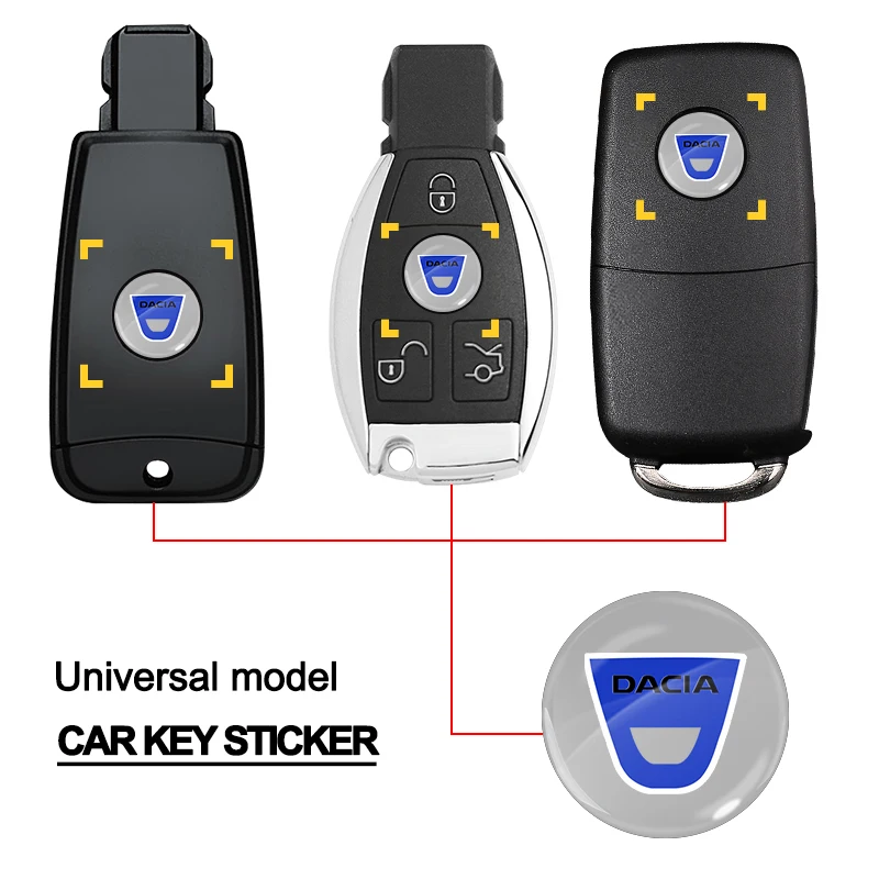 5/10/20pcs 14mm Remote Key Emblem Logo Sticker Fit For Dacia Sandero Duster Jogger Spring Logan Bigster Lodgy Auto Accessories