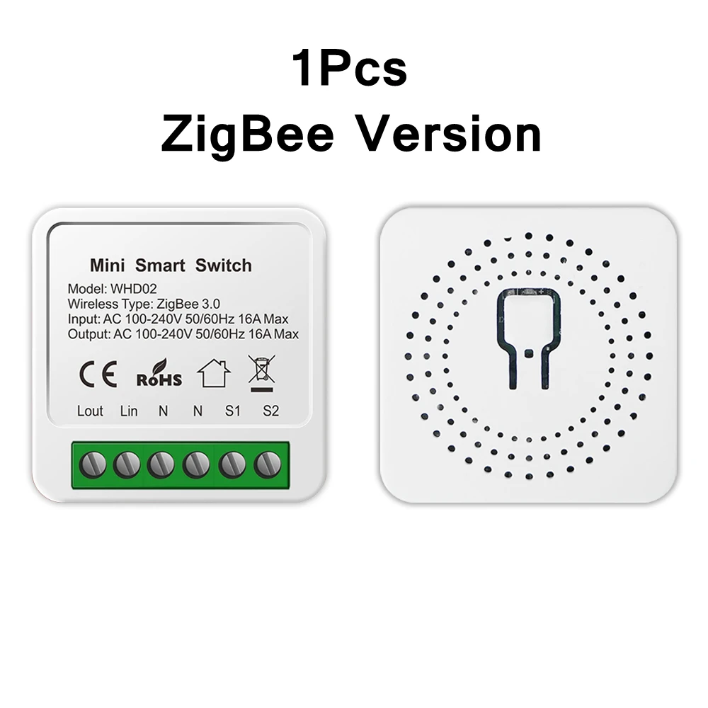Tuya Smart Home ZigBee WiFi Smart Switch mit Power Monitor 16A Mini Breaker Sprachsteuerung für Homekit Siri Alexa Google Alice
