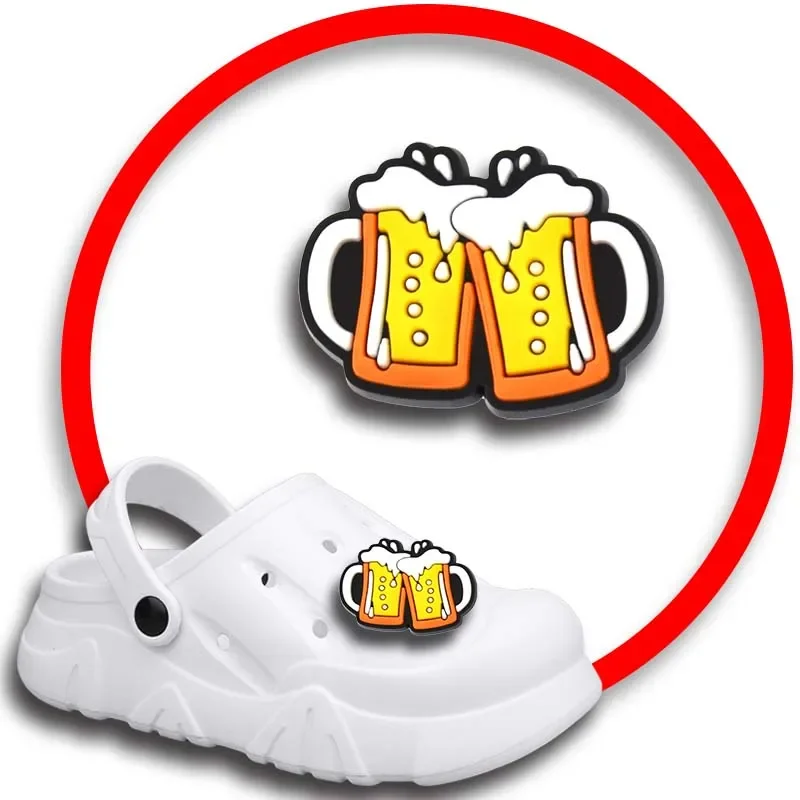 

Beer Mug Shoe Charms for Crocs Sandals Women Clogs Pins Shoe Decorations Accessory Men Badges Boys Girls Kids Shoes Accessories