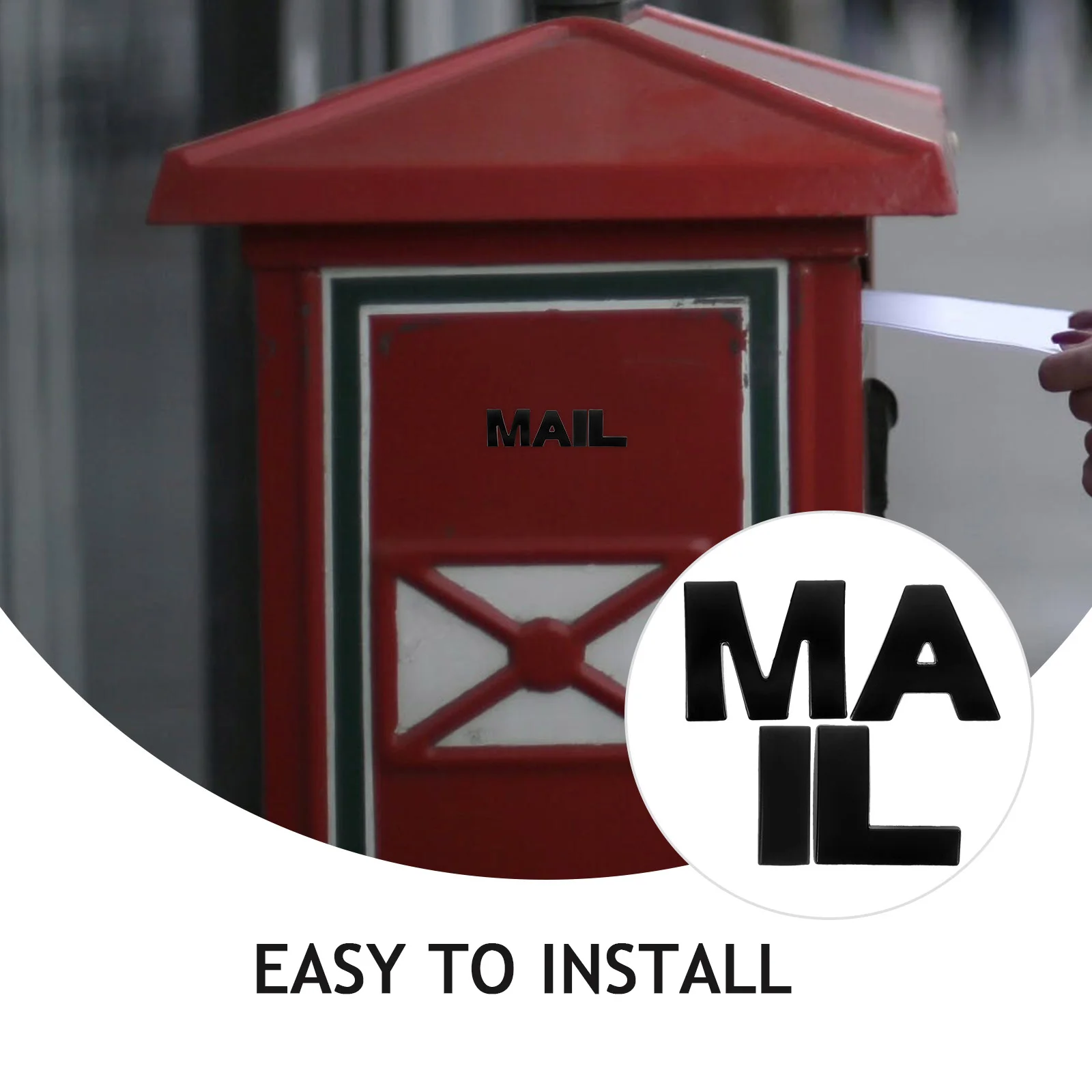 4 قطعة ملصقات صندوق البريد معدنية متينة من سبائك الزنك مقاومة للماء ومضادة للشمس ملصقات حروف لاصقة لصندوق البريد