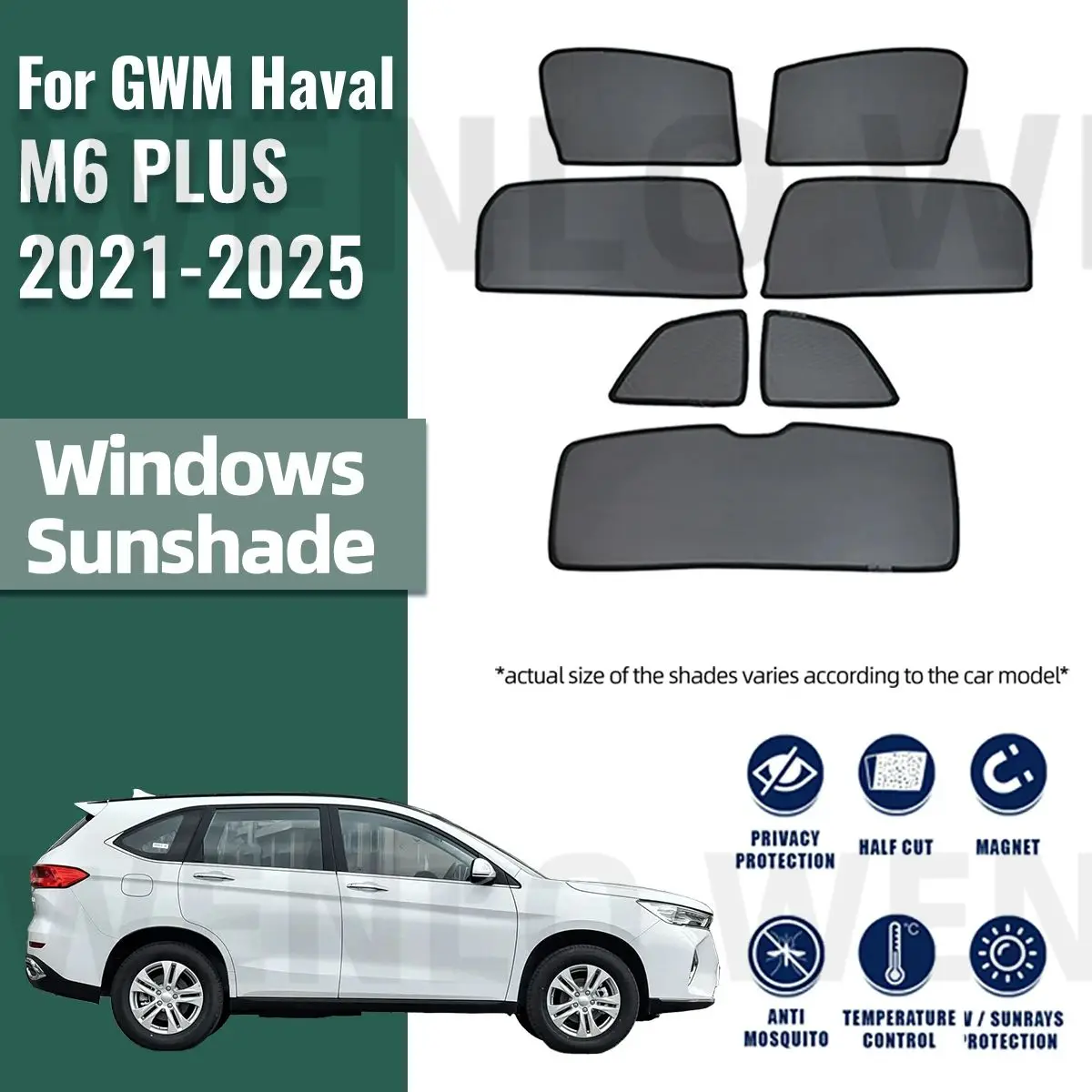 pare-soleil-magnetique-pour-pare-brise-avant-et-vitres-laterales-arriere-pour-gwm-haval-m6-plus-2021-2025
