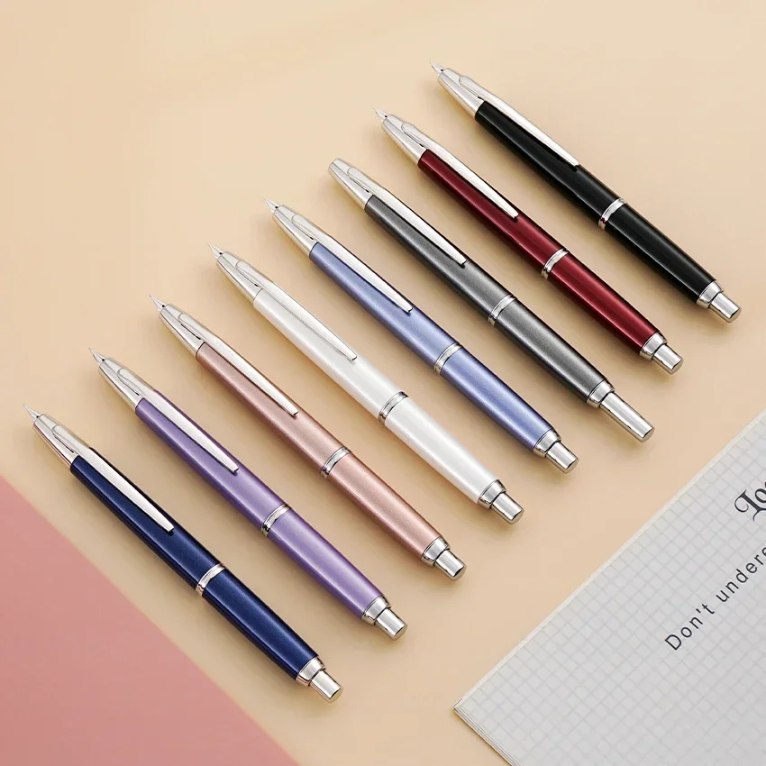 

Hot Hot Japan PILOT Capless Black Samurai Fountain Pen Gold Pressed 18K Gold Nib 10th Generation Decimo Press Aluminum