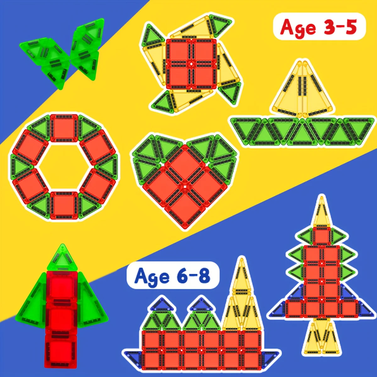 25/35 pièces blocs de construction magnétiques plaque magnétique jouet édition de noël, facile à transporter voyage jouer n'importe où, noël créatif T