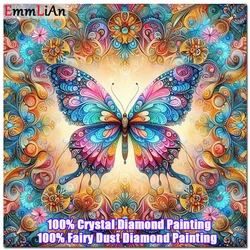 100% Fairy Dust Drill Diamond Painting Butterfly Full Square Crystal Mosaic Flower Embroidery Animal Set Handmade Gift Craft Kit