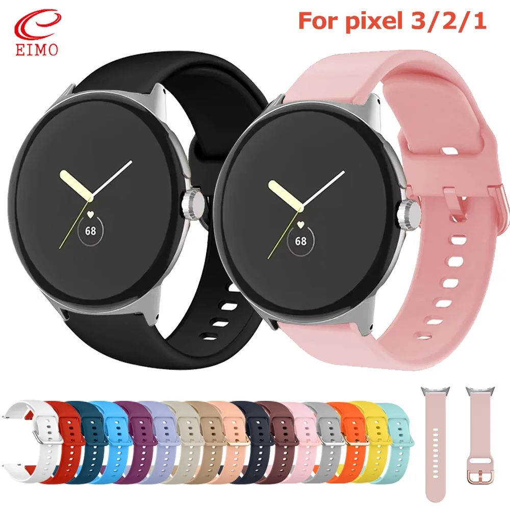 Correas de silicona para Google Pixel 3, 45mm, 41mm, 2, 1, relojes inteligentes para hombre/mujer, pulseras para Google Pixel 3/2/1