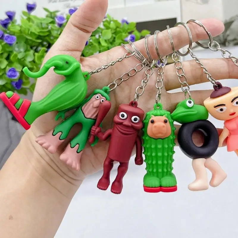 Tung Tung Tung Sahur Keyring Tralalelo Tralala Keychains Anime Action Figures Keys Ring School Bag Pendant Kids Adult Gifts