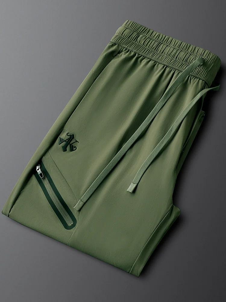 

Faionable Military een Slim Fit Casual Pants for Men Autumn 2025 New Sle Straight Leg ket Zipper Elastic Waist Sport...