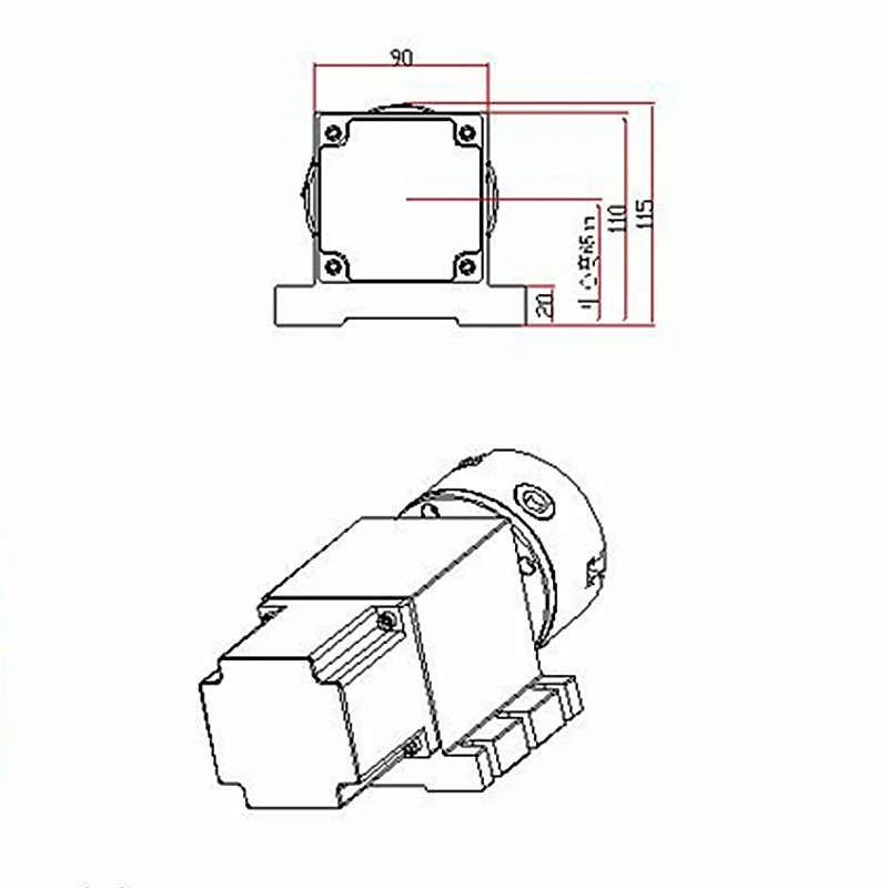 

Harmonic Drive Reducer 3 4 Jaw 100mm Chuck CNC 4th Axis Rotary Axis Speed Reducing Ratio 100:1 for CNC Router Milling Machine