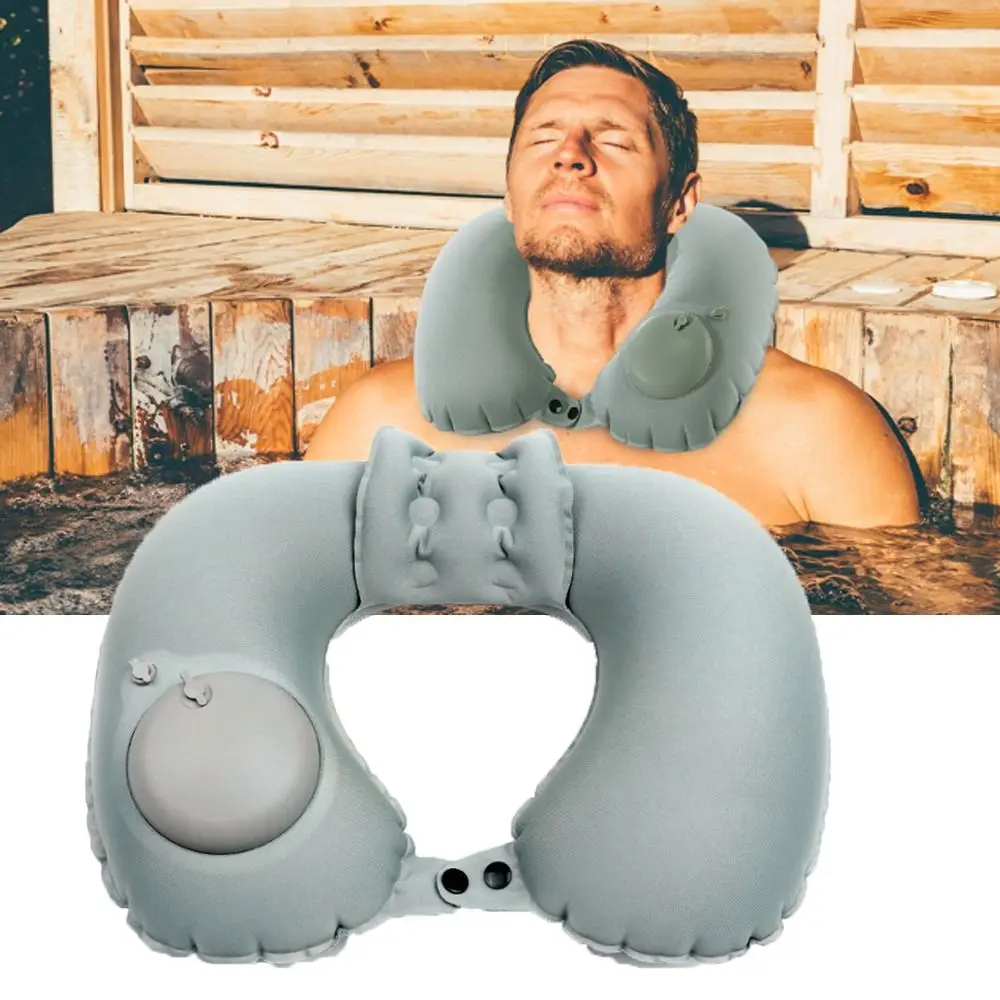 New Upgraded Inflatable Hot Tub Pillow U-Shaped Portable Hot Bathtub Pillow Adjustable Buckle Quick Dyring Spa Pillow Home